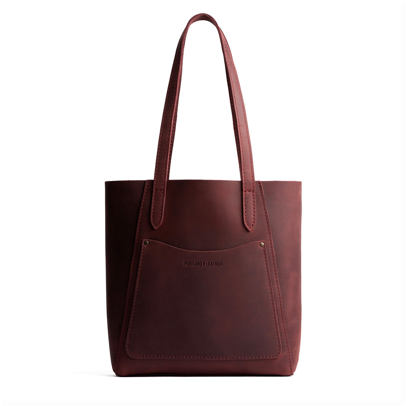 Merlot Large | Large dual shoulder strap tote bag with an exterior pocket