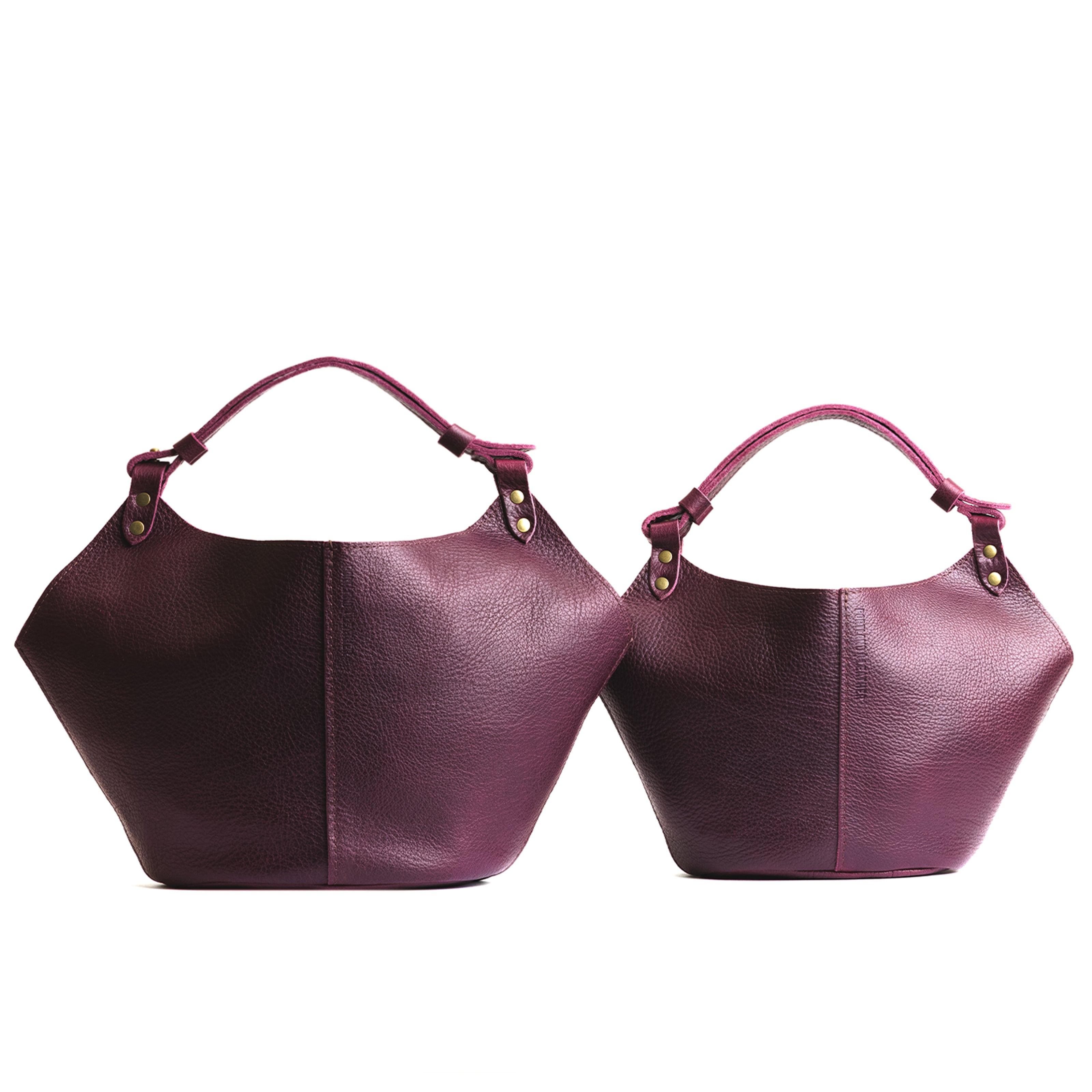 Plum | Structured bucket shaped handbag with an adjustable shoulder strap