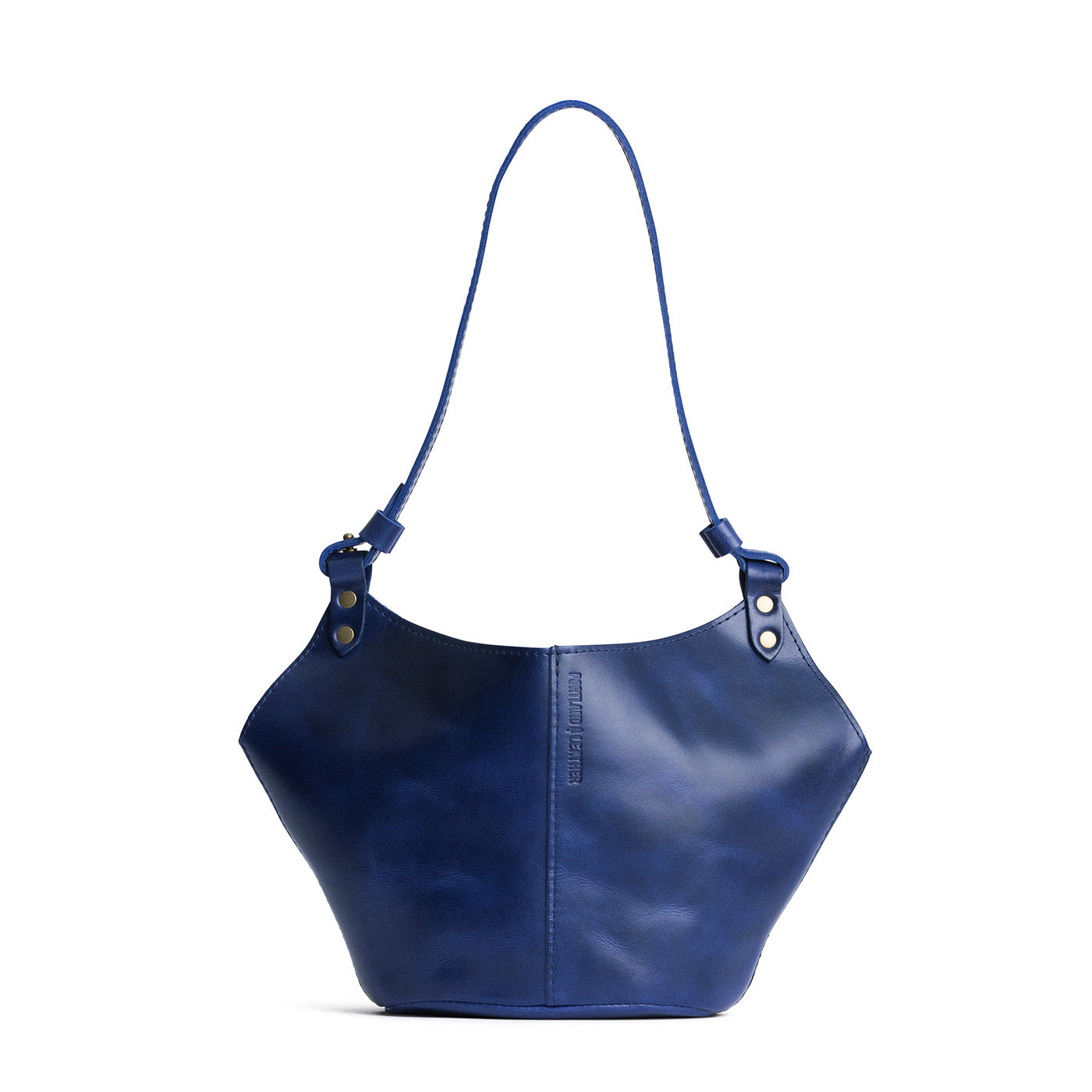 Cowboy Blue*Small | Structured bucket shaped handbag with an adjustable shoulder strap