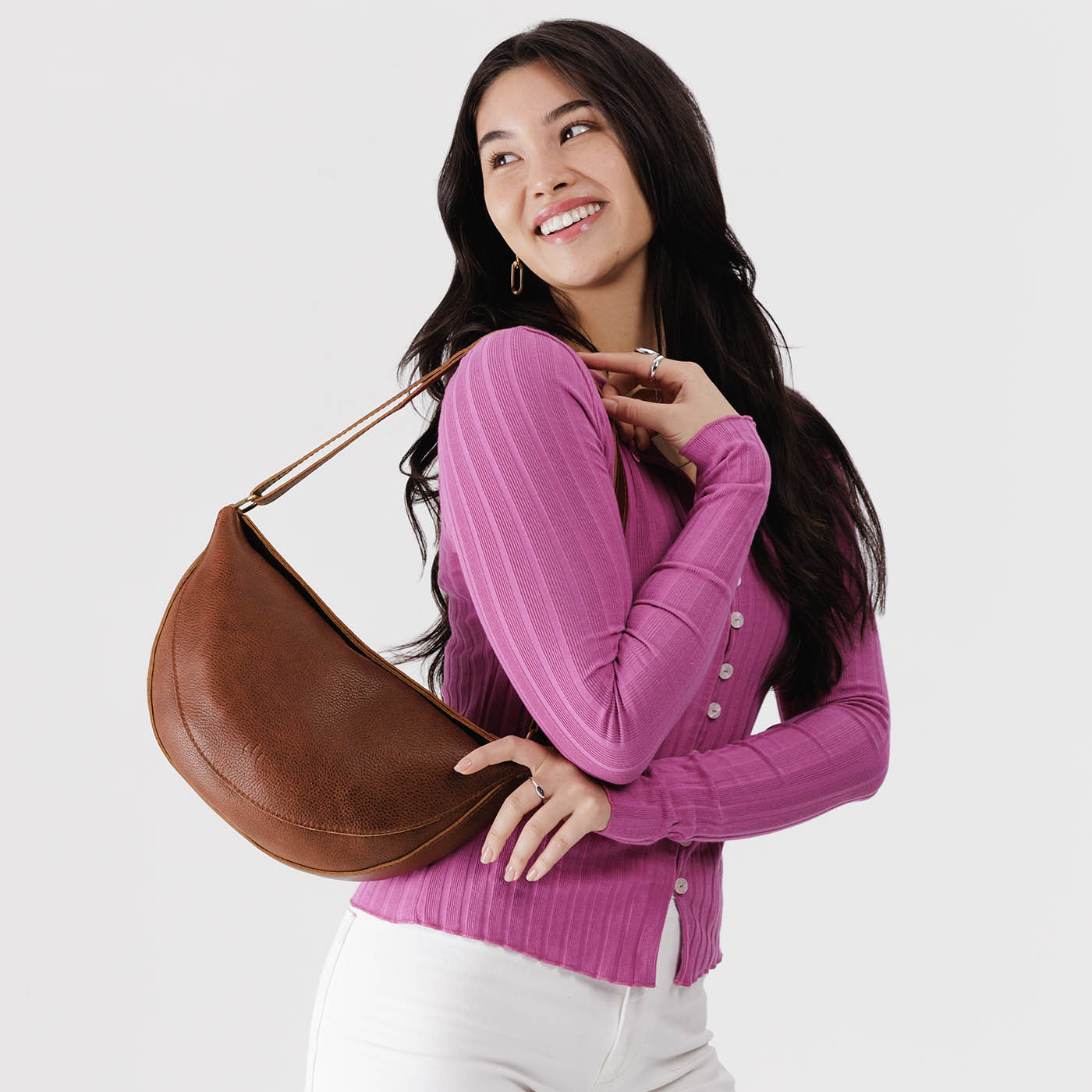 Nutmeg*Large | Half circle shaped sling bag