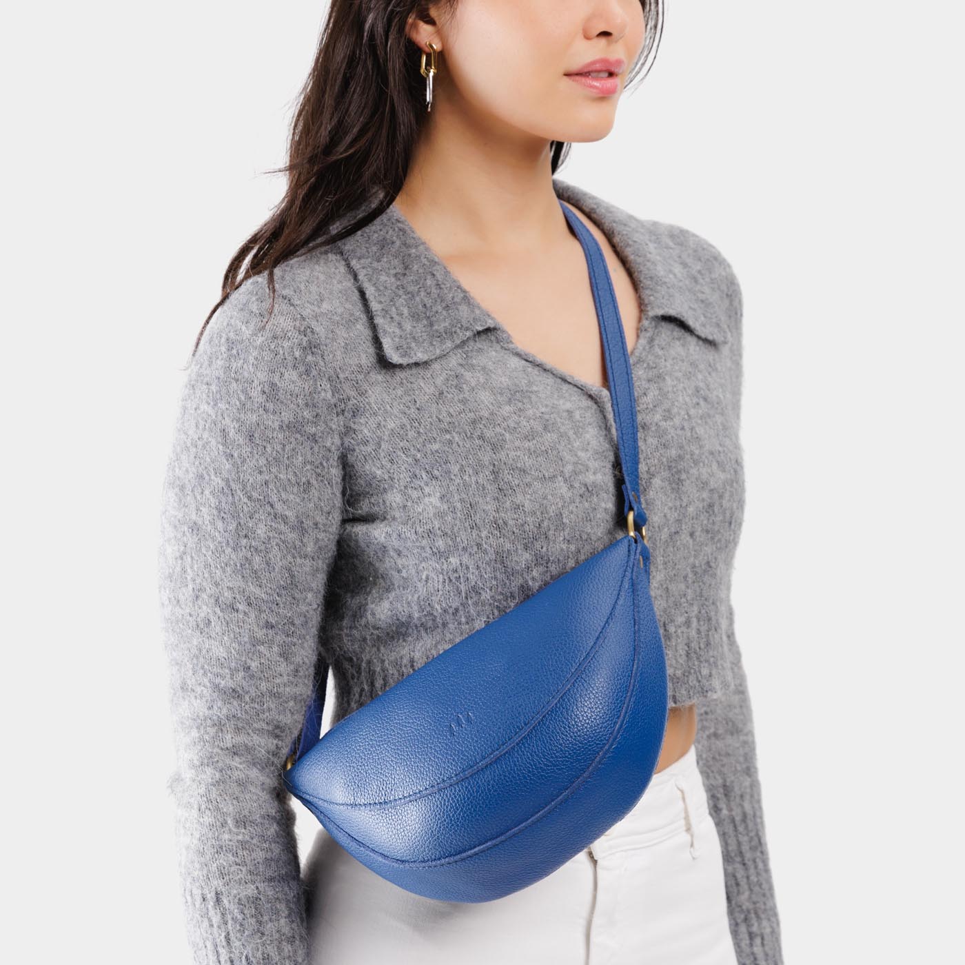 Molino Blue Medium | Half circle shaped sling bag