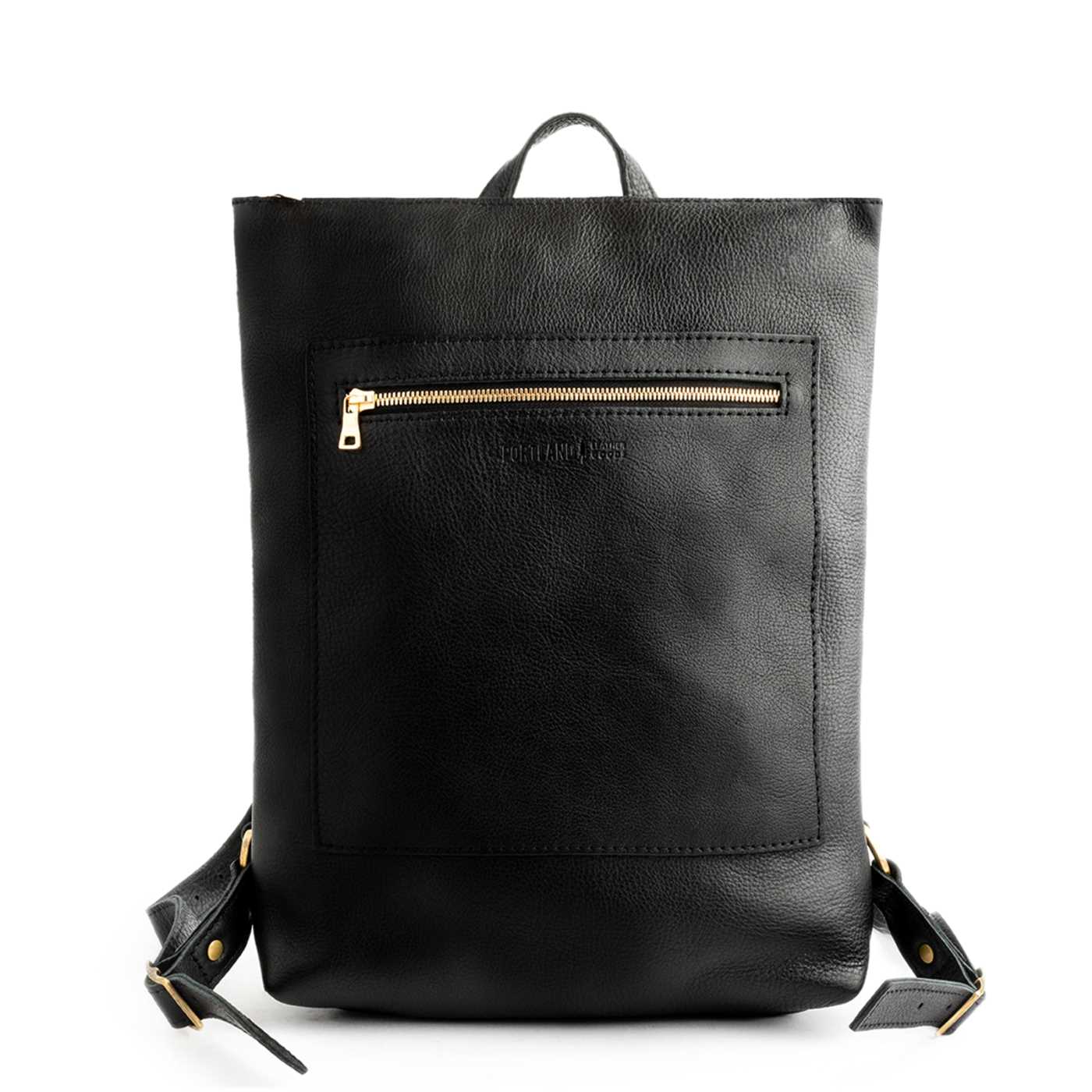 All Color: Pebbled--black | Rectangular slim leather backpack