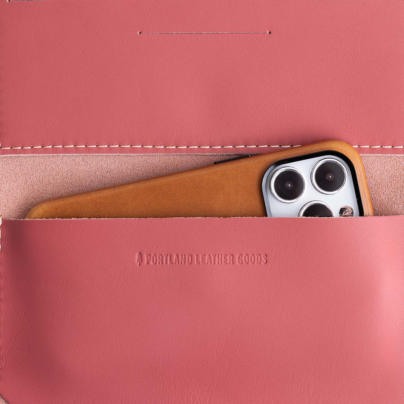 Begonia | Leather wallet inside pocket with iphone