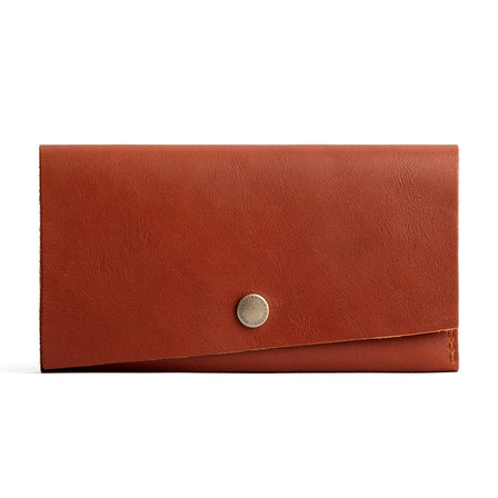 Chestnut | Leather wallet with snap closure