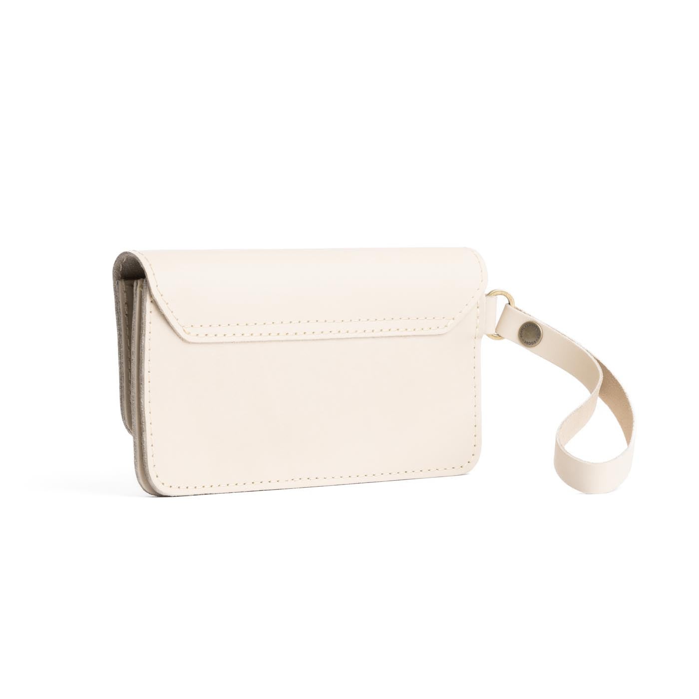 Bone | Leather wallet clutch with wristlet and magnetic closure