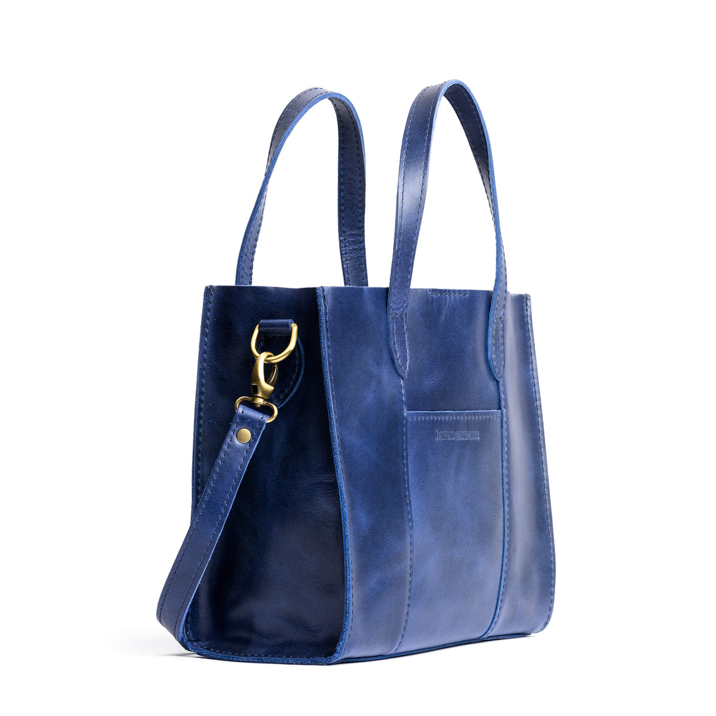 Cowboy Blue*Classic | Structured mid-size tote bag with overlapping panels and crossbody strap