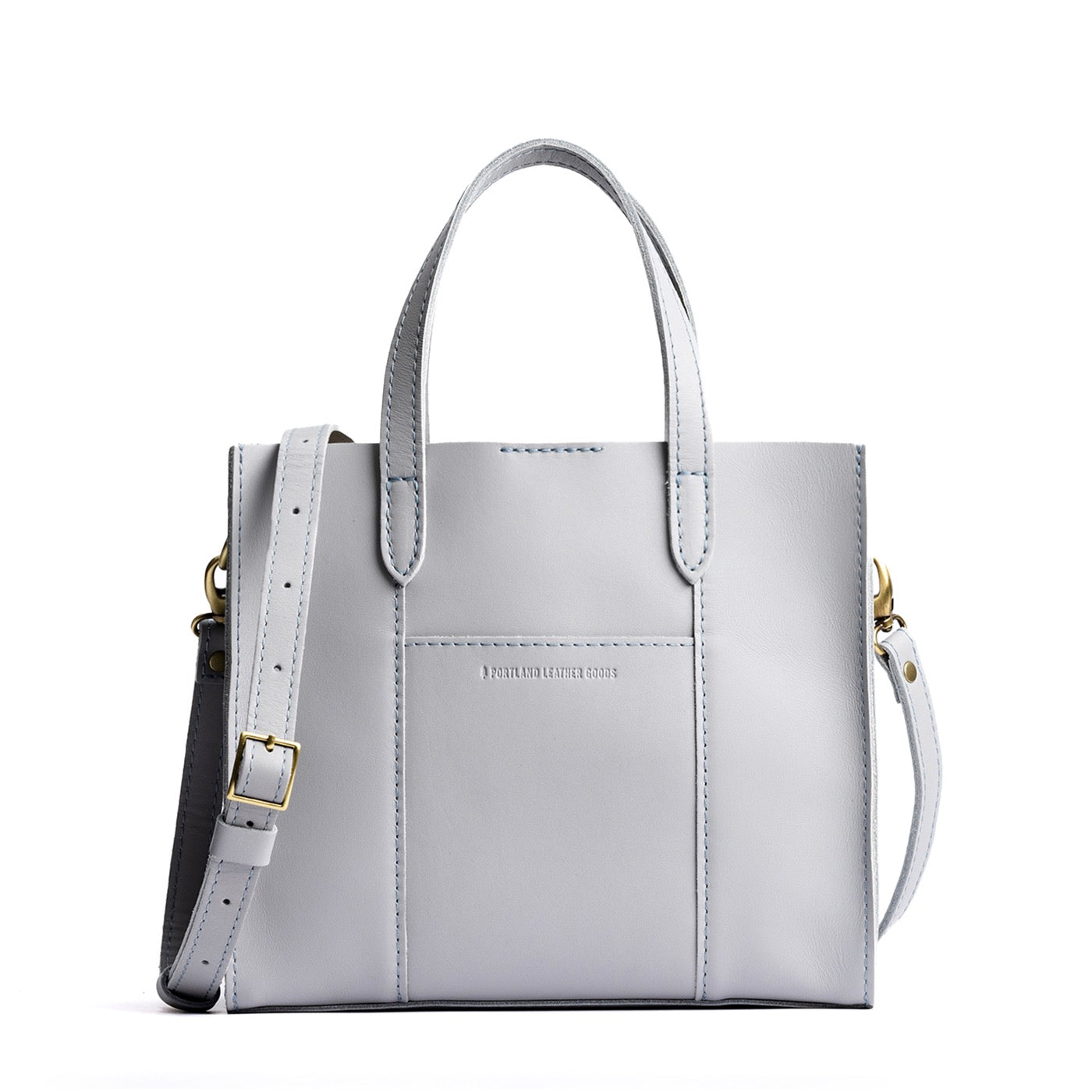 Formal Grey*Classic | Structured mid-size tote bag with overlapping panels and crossbody strap