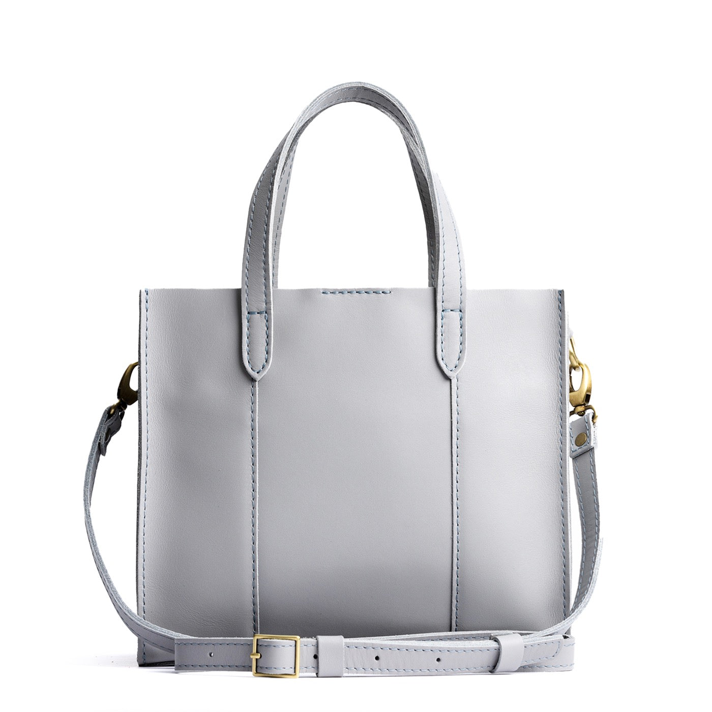 Formal Grey Classic | Structured mid-size tote bag with overlapping panels and crossbody strap