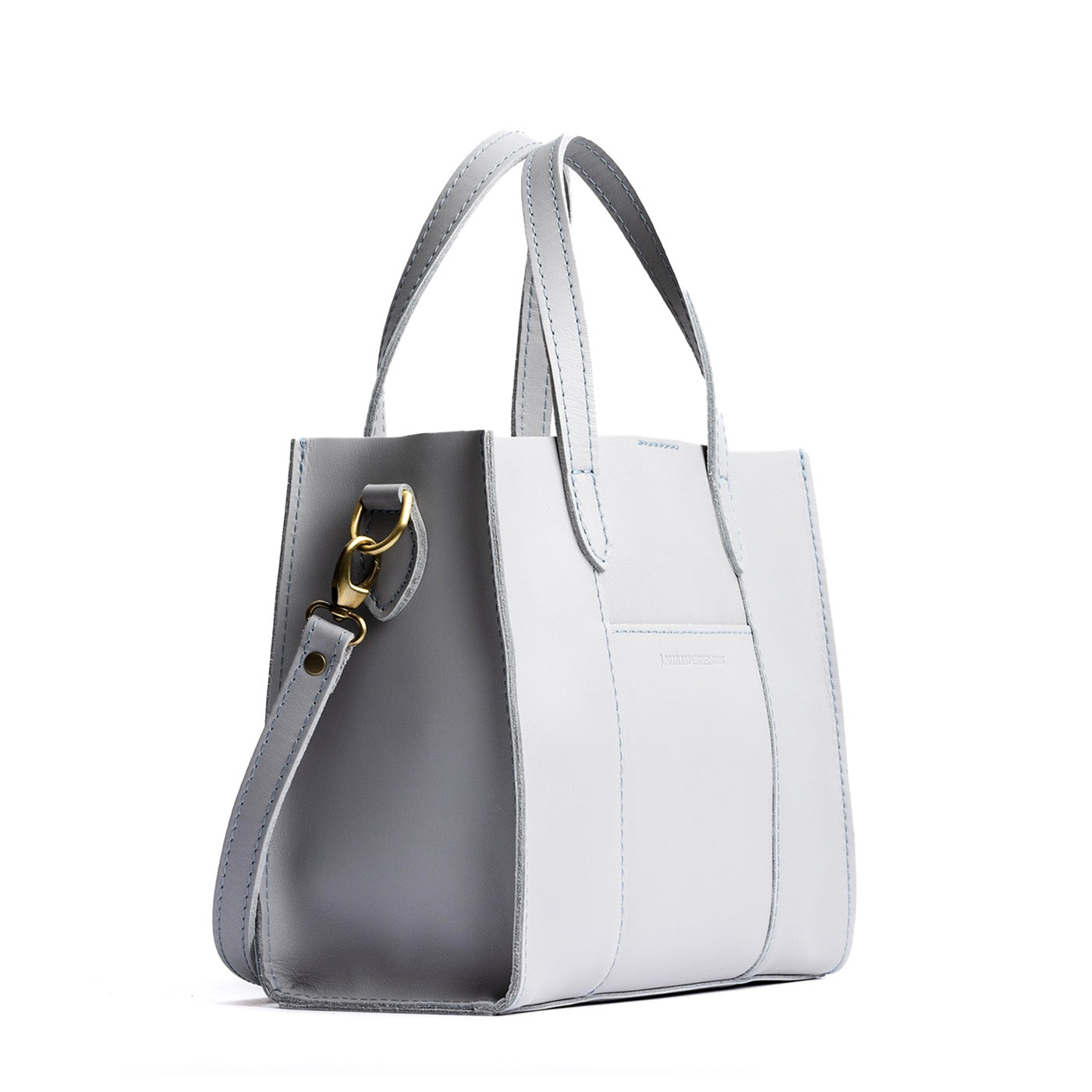 Formal Grey*Classic | Structured mid-size tote bag with overlapping panels and crossbody strap