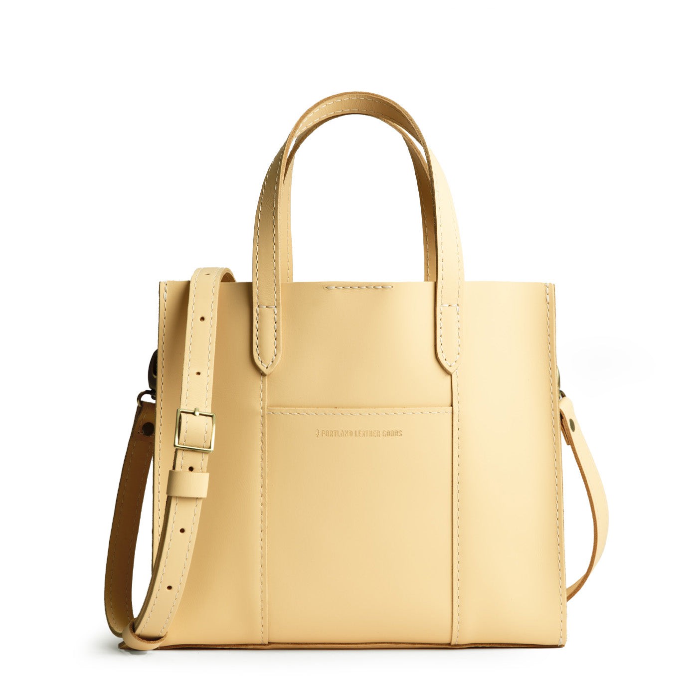 Vanilla Classic | Structured mid-size tote bag with overlapping panels and crossbody strap