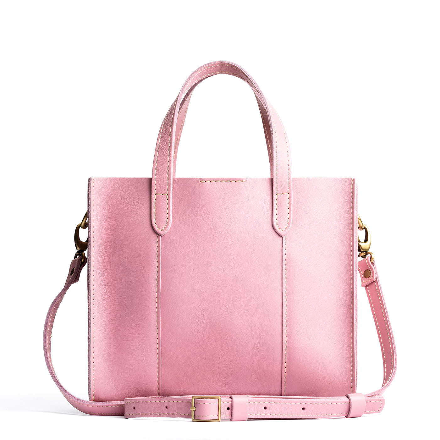 Vintage Pink*Classic | Structured mid-size tote bag with overlapping panels and crossbody strap