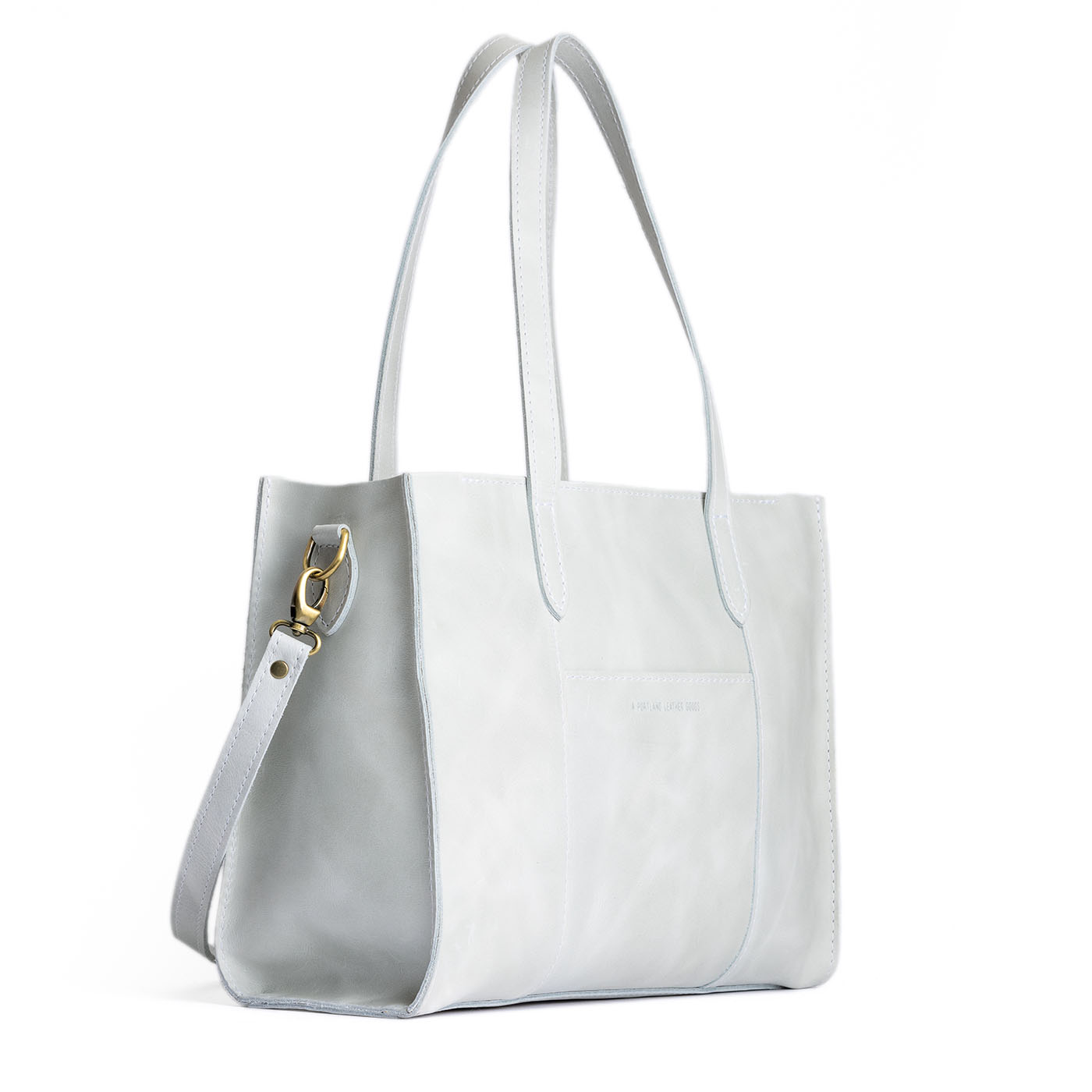 Beluga*East/West | Structured wide tote bag with overlapping panels and crossbody strap