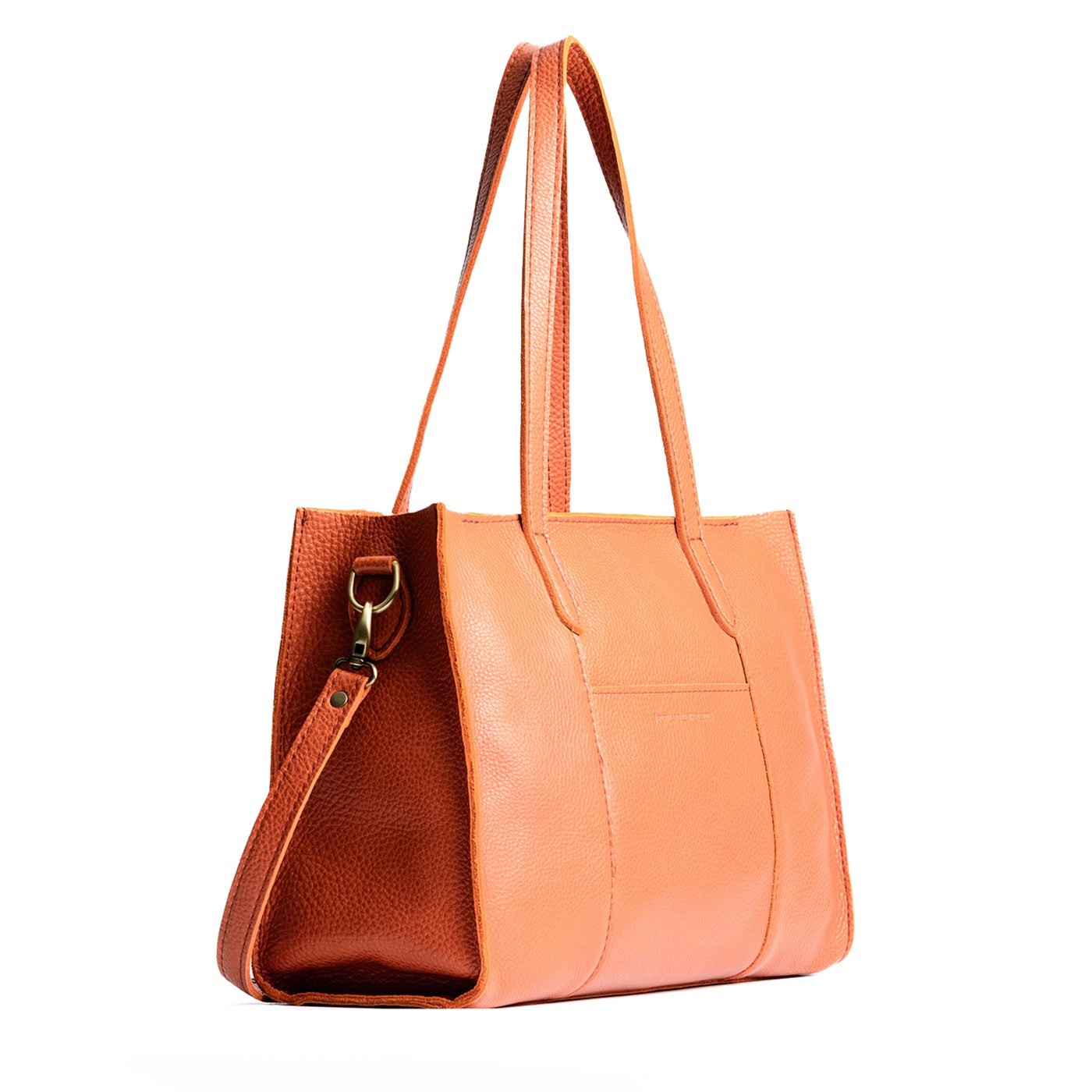 Koi*East/West | Structured wide tote bag with overlapping panels and crossbody strap