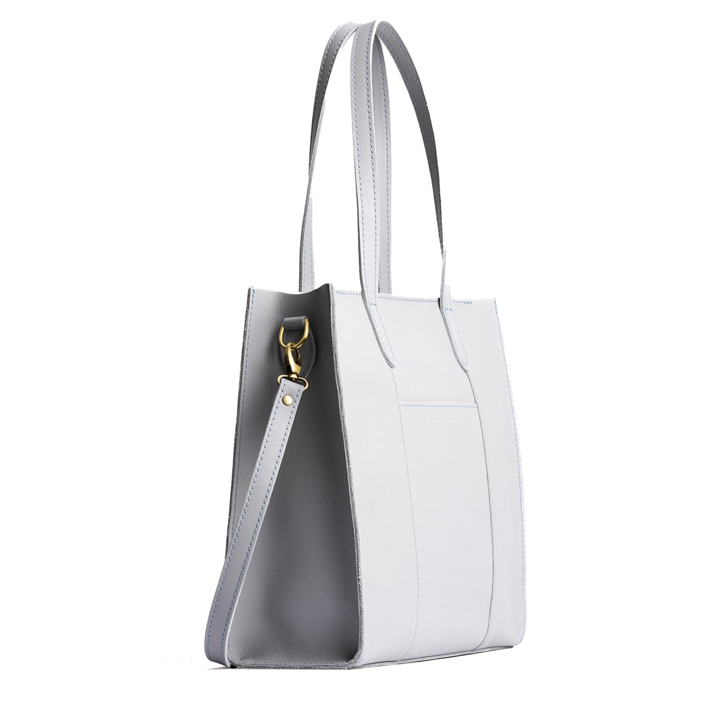 Formal Grey*North/South  | Structured large tote bag with overlapping panels and crossbody strap