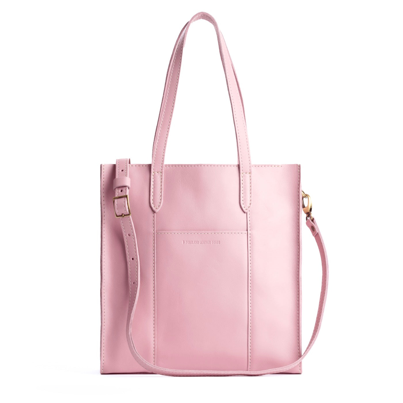 Vintage Pink North/South | Structured large tote bag with overlapping panels and crossbody strap