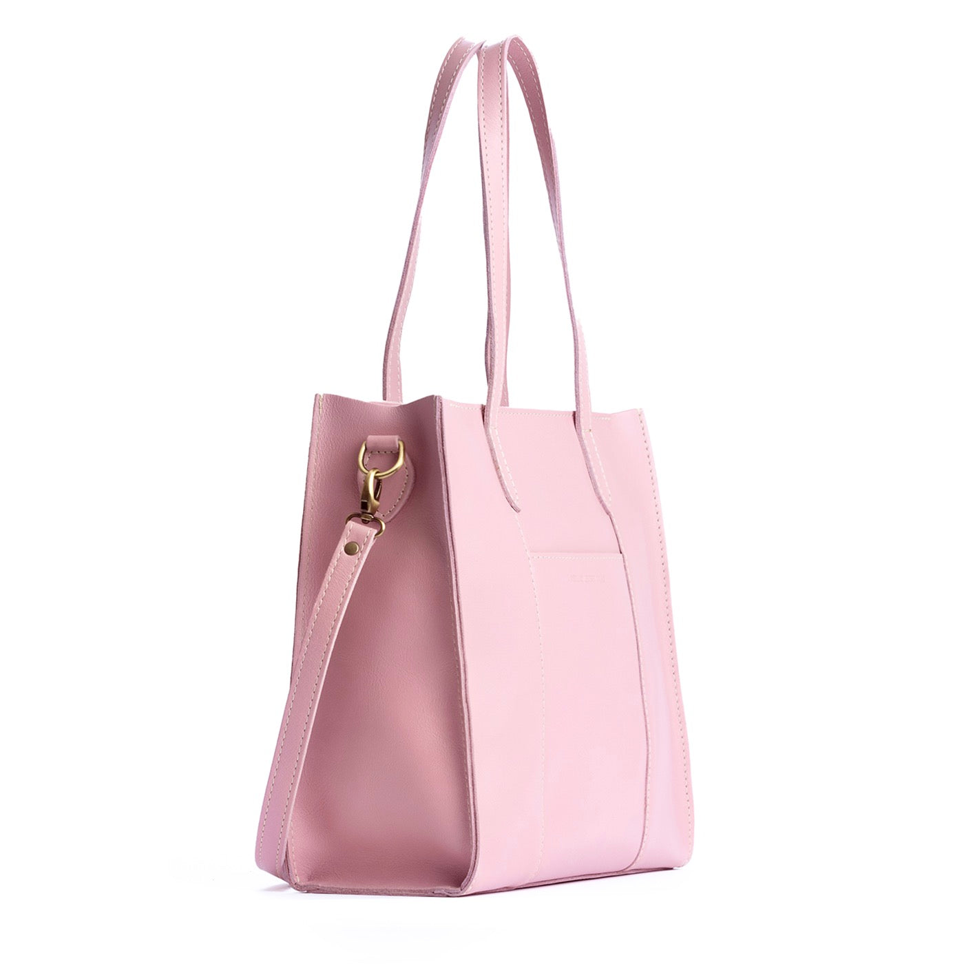 Vintage Pink*North/South | Structured large tote bag with overlapping panels and crossbody strap