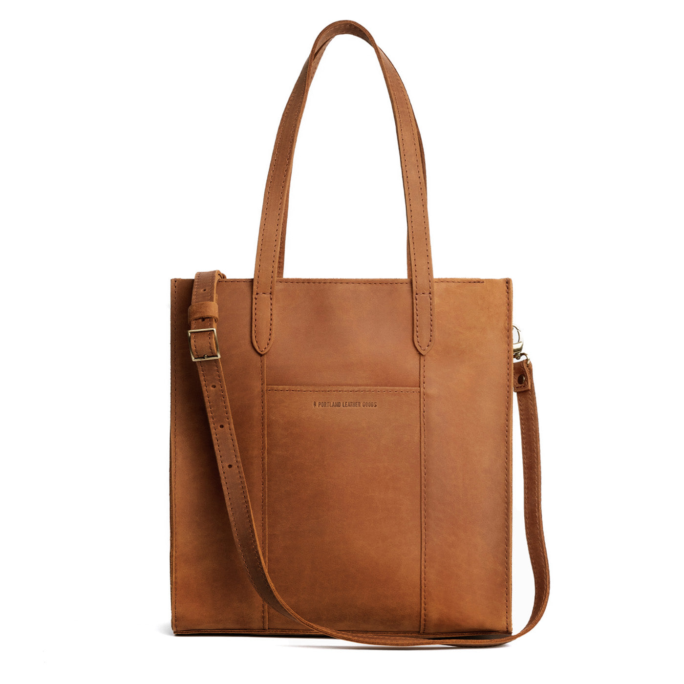  Dakota*North/South | Structured large tote bag with overlapping panels and crossbody strap