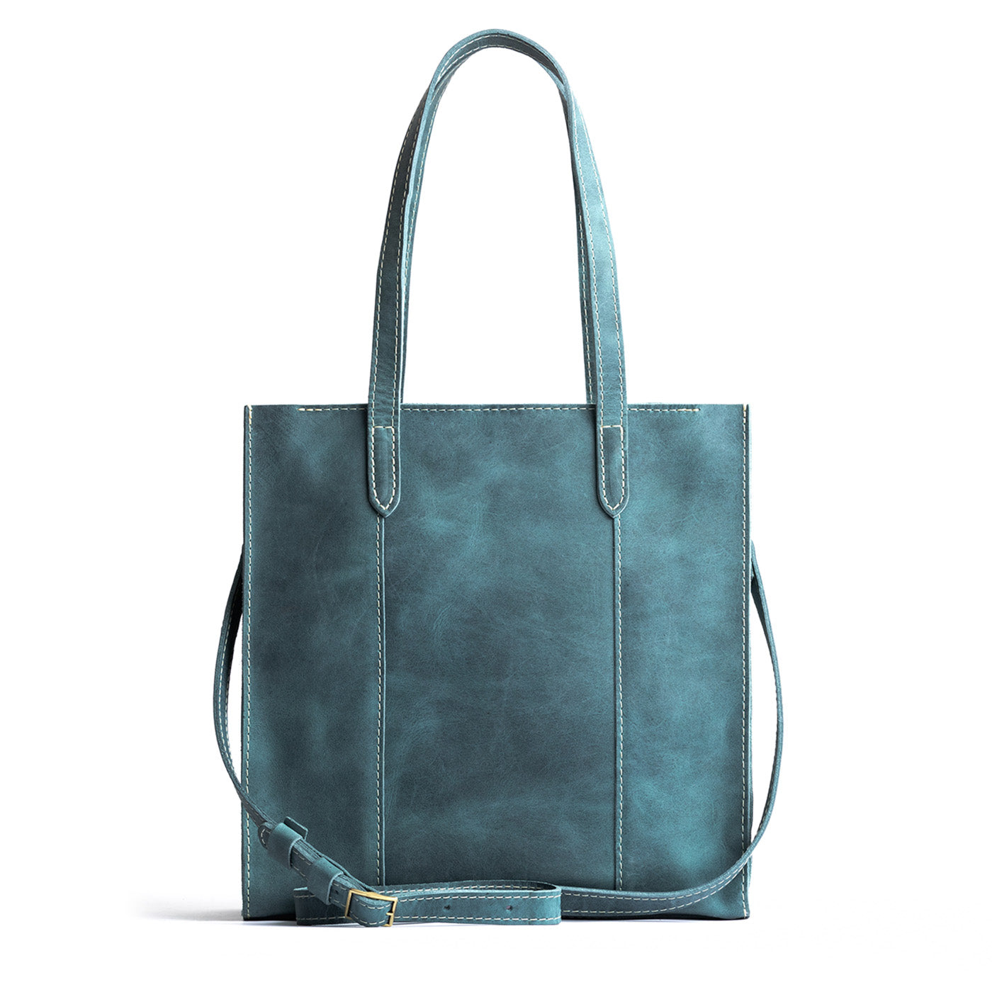  Aqua*North/South | Structured large tote bag with overlapping panels and crossbody strap