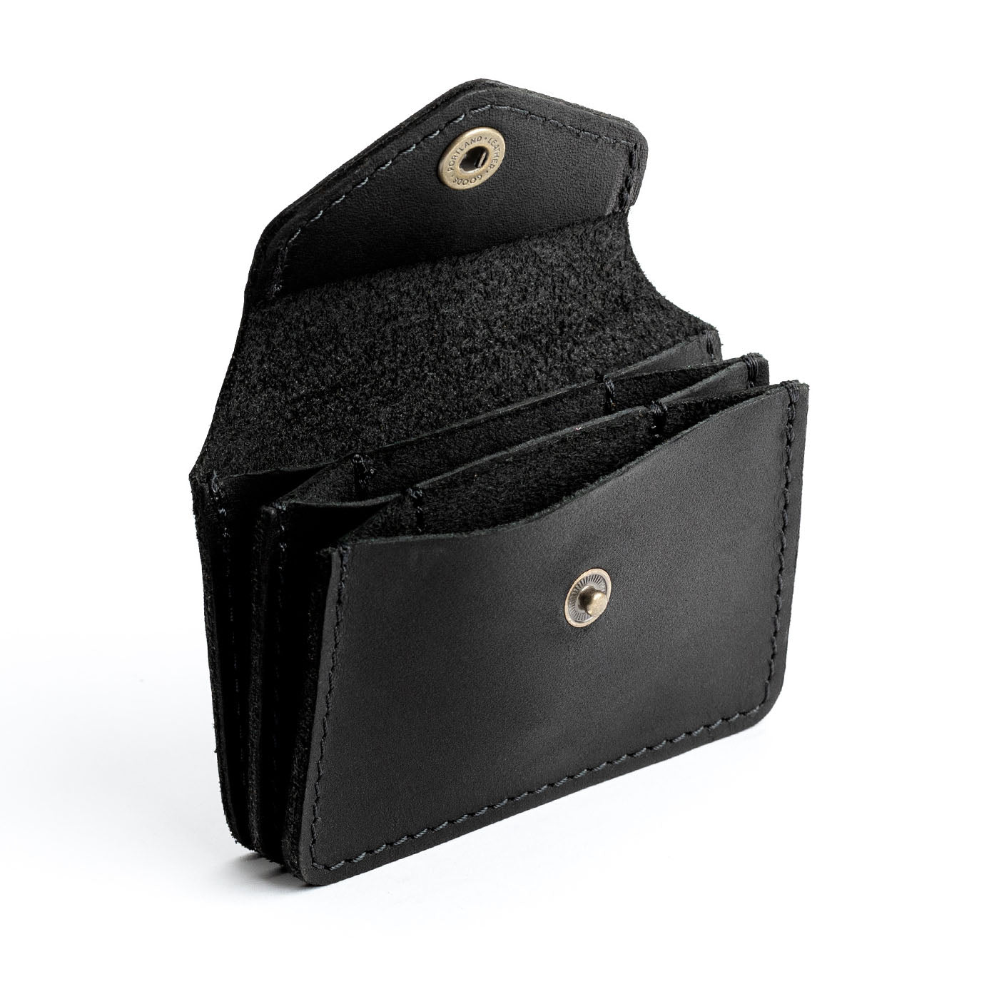 Black Plus | Small leather wallet with snap closure