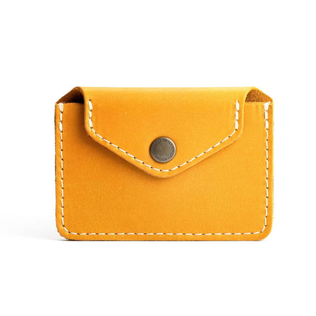 Sunflower | Small leather wallet with snap closure