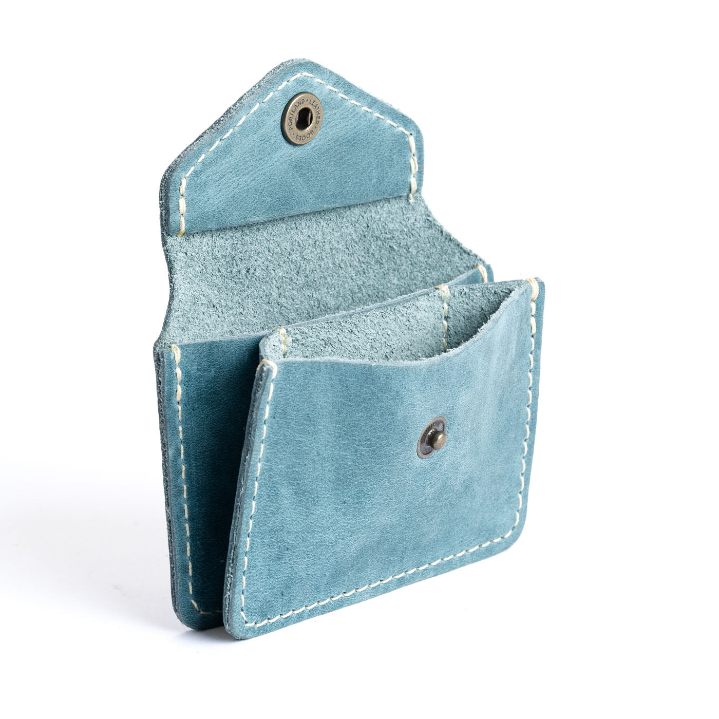 Aqua Classic | Small leather wallet with snap closure