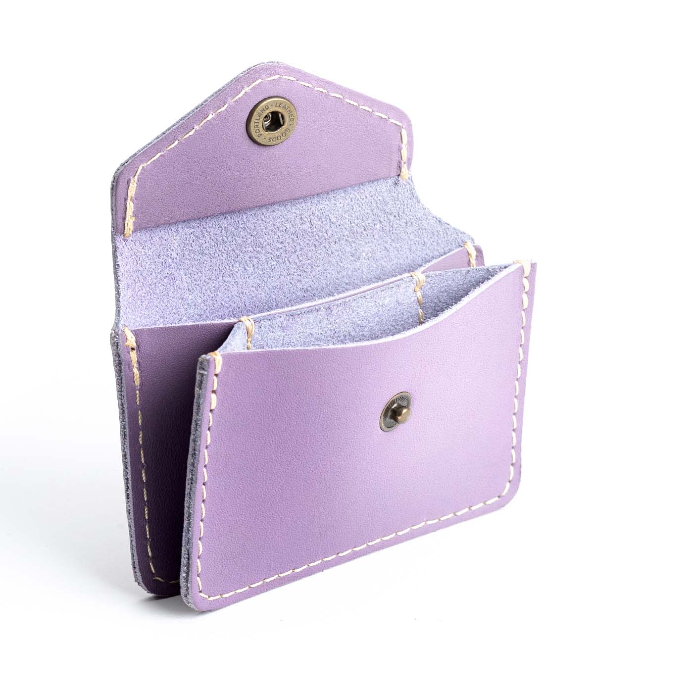 Lavender Classic | Small leather wallet with snap closure