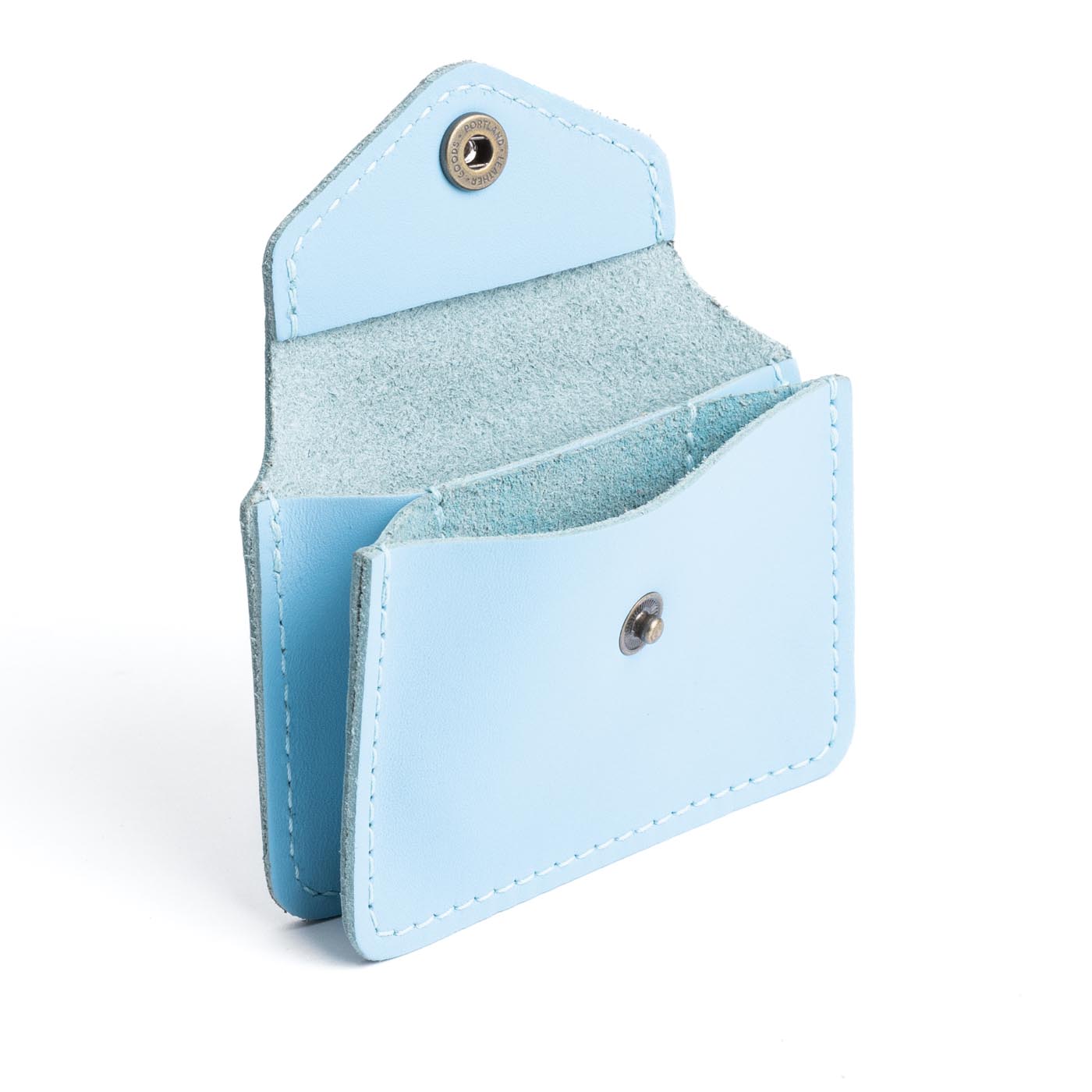 Glacial Blue Classic | Small leather wallet with snap closure