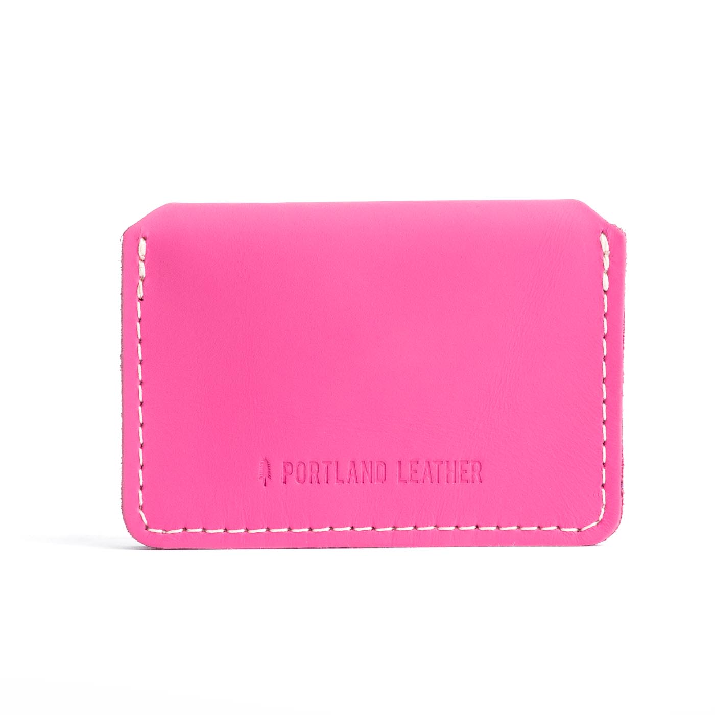 Margot | Backside of small leather wallet with debossed PLG logo