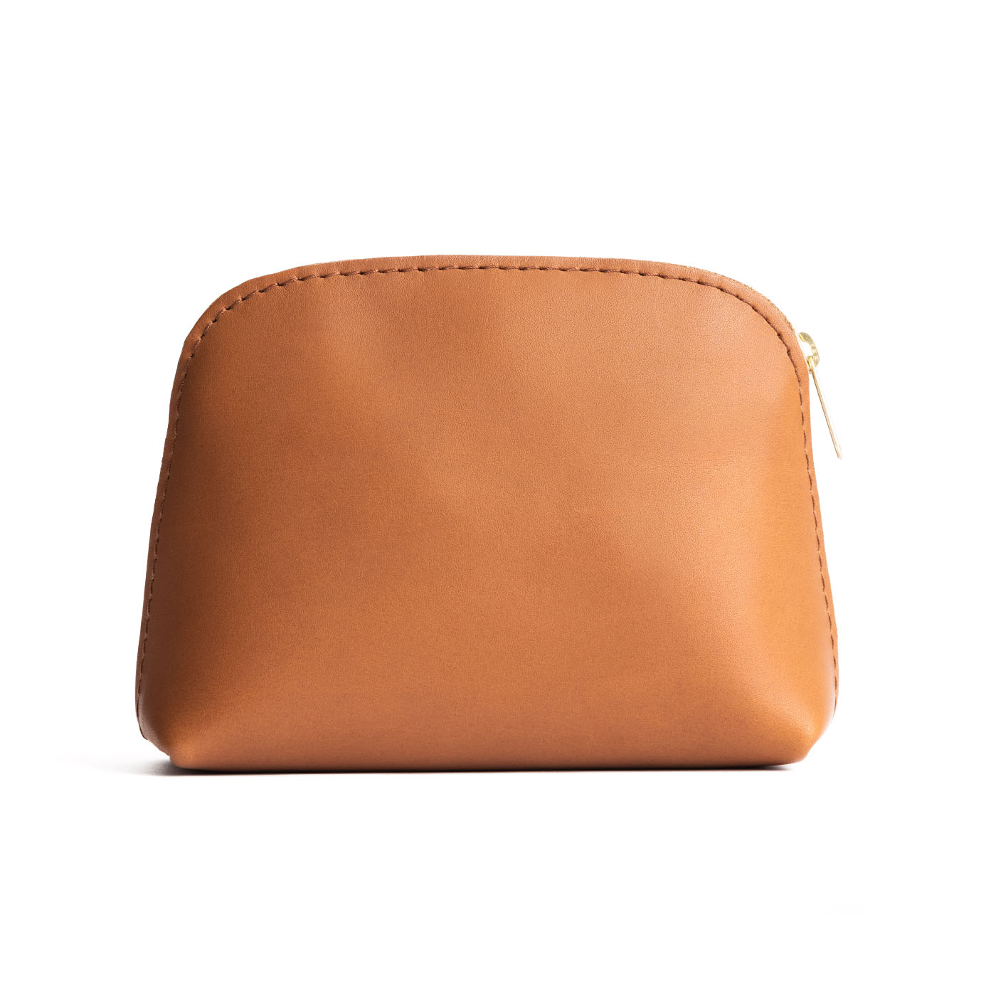 Biscuit*Classic | Compact leather pouch with top zipper