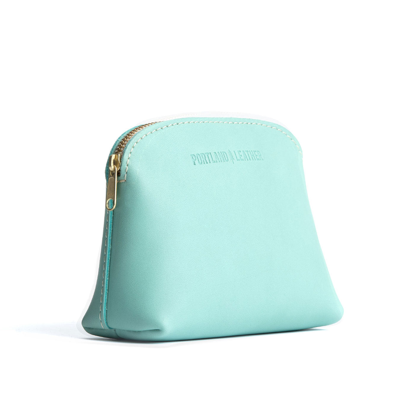 Mint Classic | Compact leather pouch with top zipper