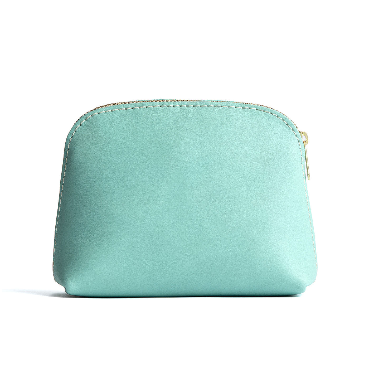 Mint Classic | Compact leather pouch with top zipper