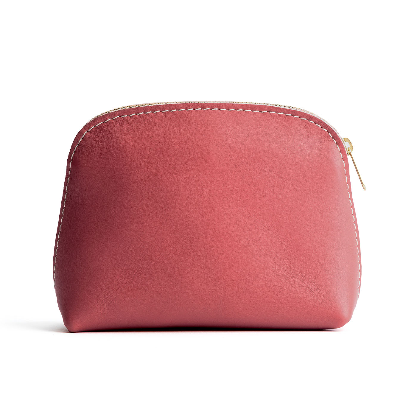 Begonia*Classic | Compact leather pouch with top zipper