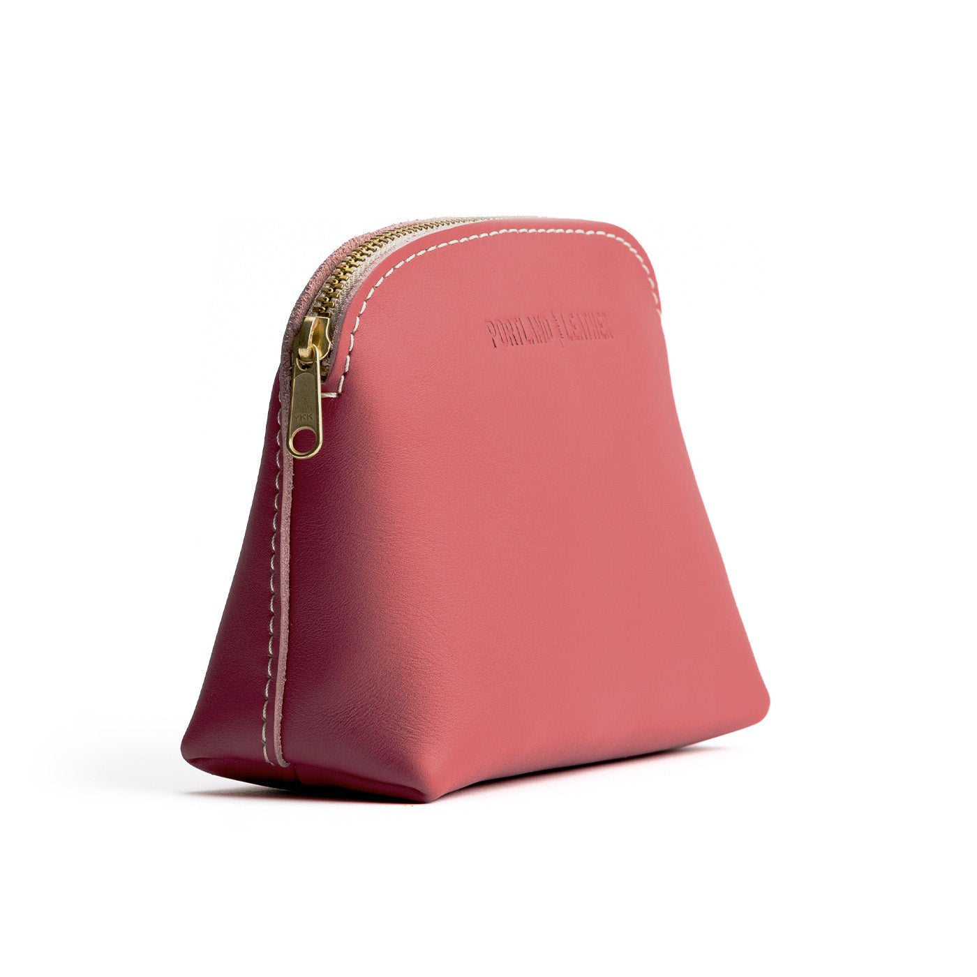 Begonia Classic | Compact leather pouch with top zipper