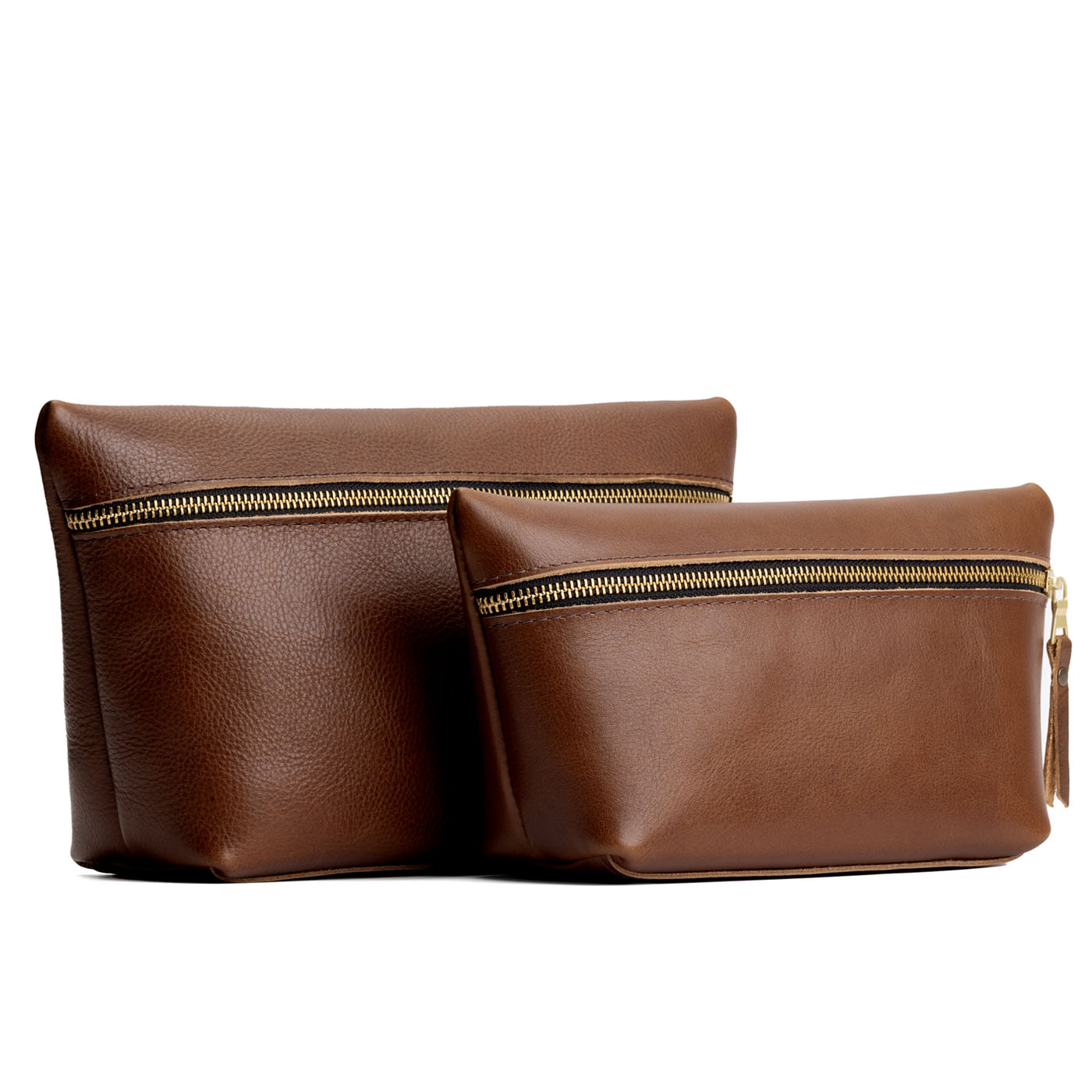 Carajillo | Large leather makeup bag with zipper