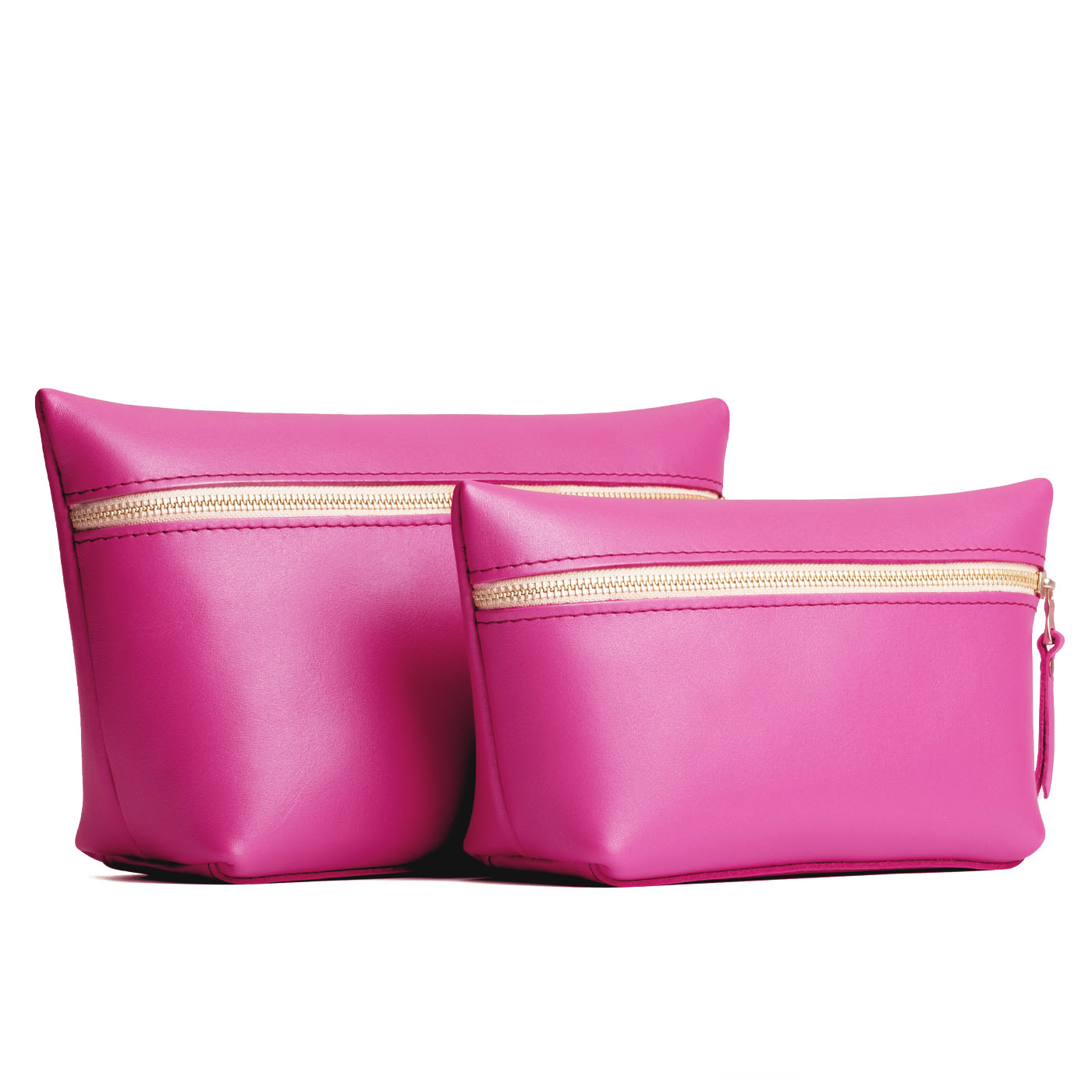 Lip Gloss | Large leather makeup bag with zipper