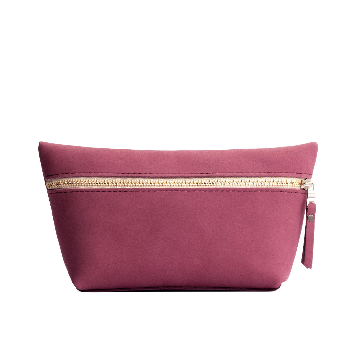 Foxglove*Large | Large leather makeup bag with zipper