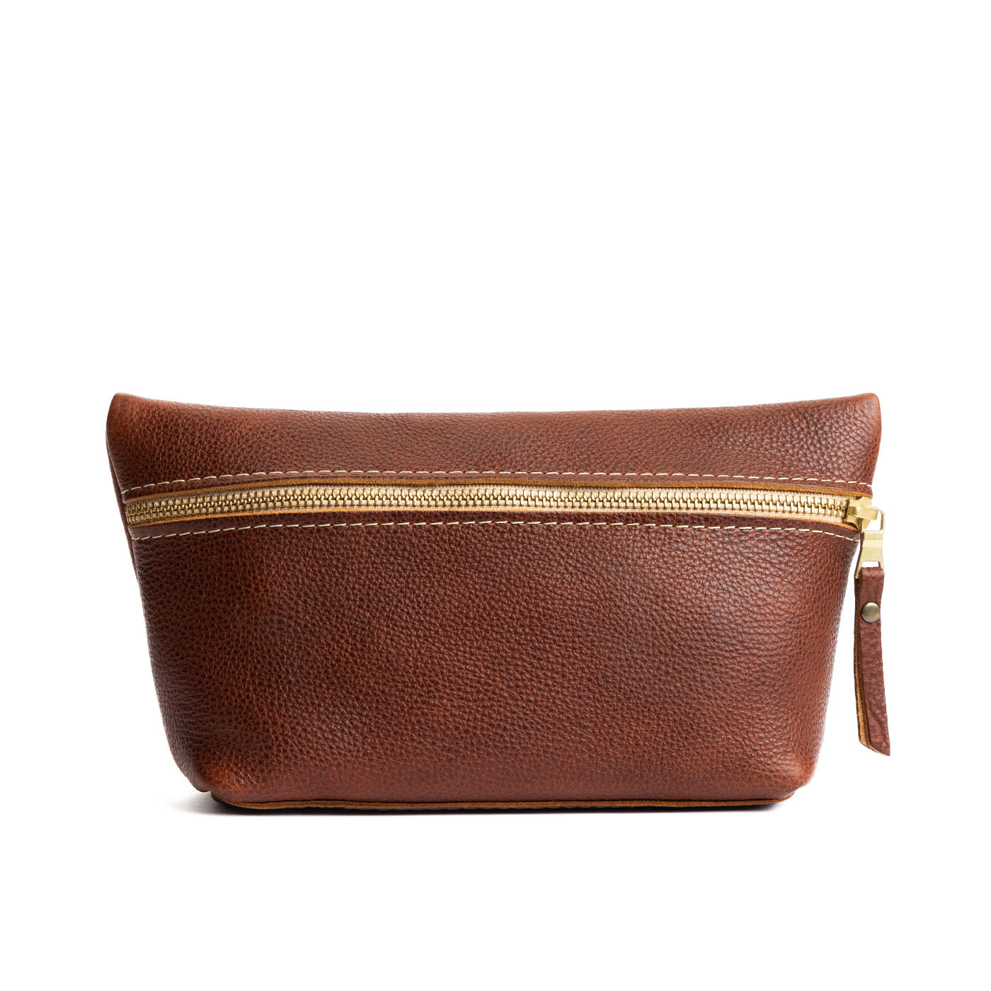 Nutmeg Large | Large leather makeup bag with zipper