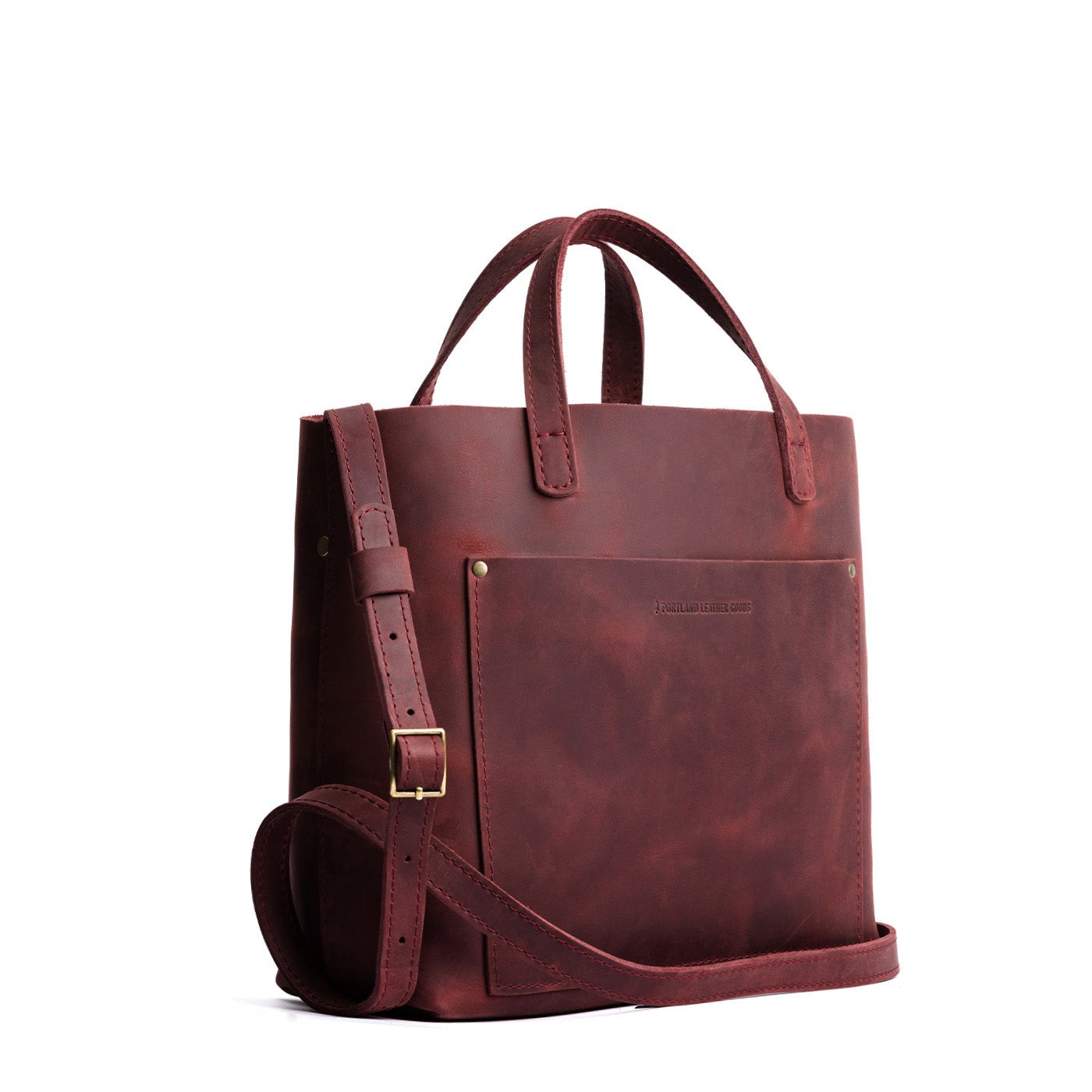 Merlot*Classic | Midsize crossbody tote with handles and a pocket