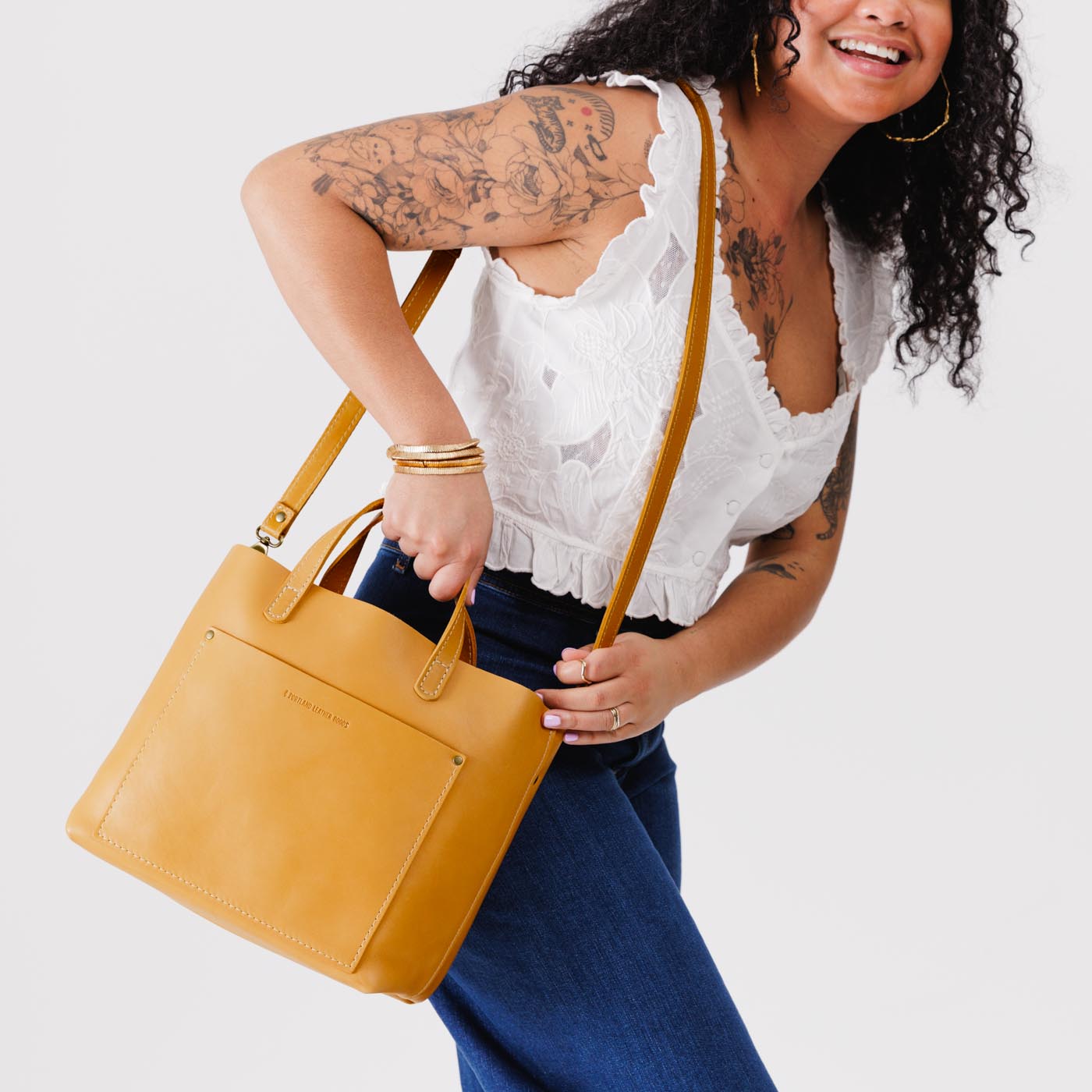 Sunflower*Classic | Midsize crossbody tote with handles and a pocket