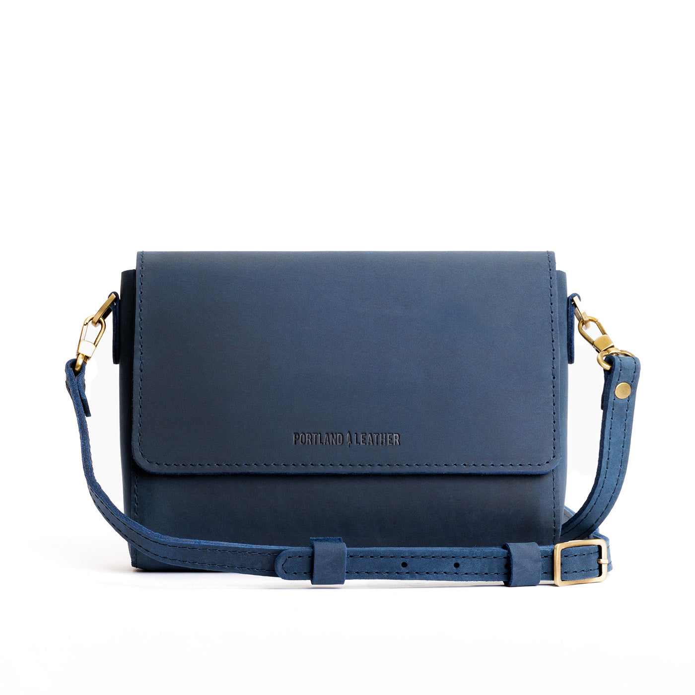 Deep Water*Medium  | Leather Crossbody Bag with Magnetic Messenger Bag Closure