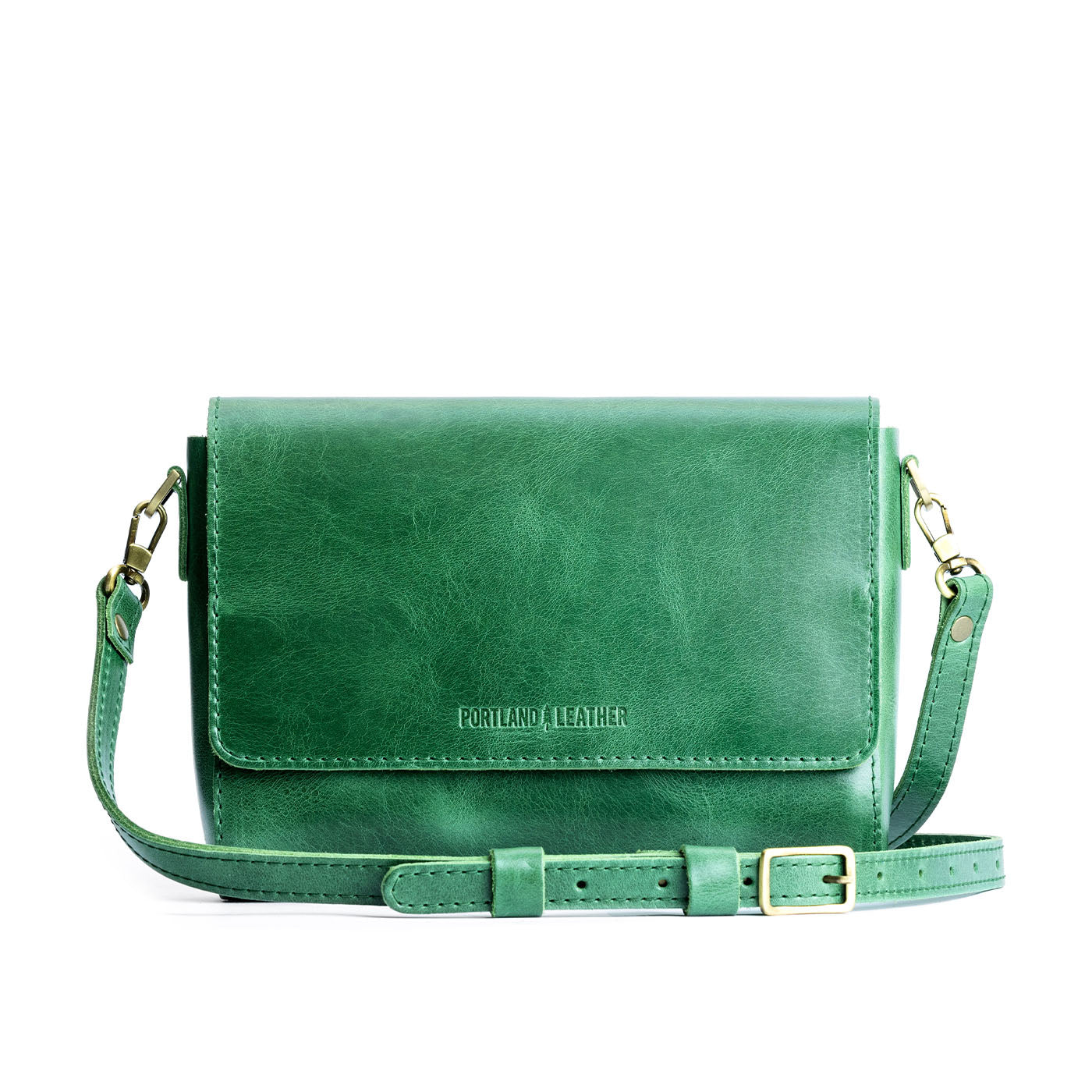 Cowboy Mint Medium | Leather Crossbody Bag with Magnetic Messenger Bag Closure