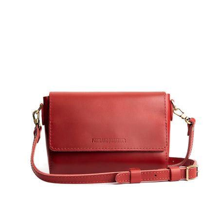 Ruby*Medium  | Leather Crossbody Bag with Magnetic Messenger Bag Closure