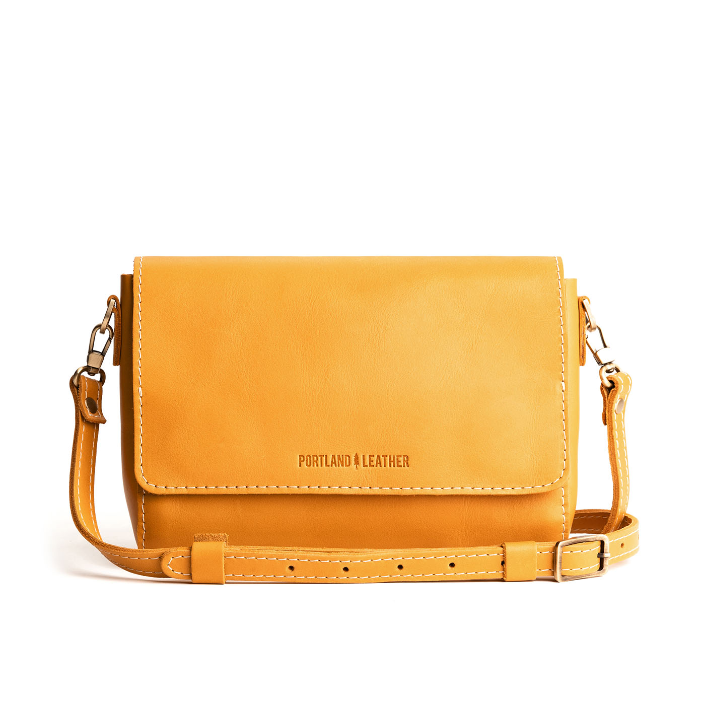 Sunflower Medium  | Leather Crossbody Bag with Magnetic Messenger Bag Closure