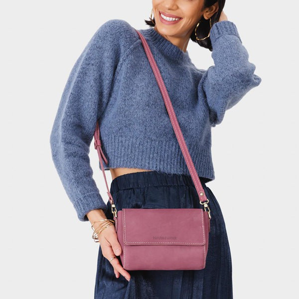 Foxglove Mini | Small Leather Crossbody Bag with Magnetic Messenger Bag Closure