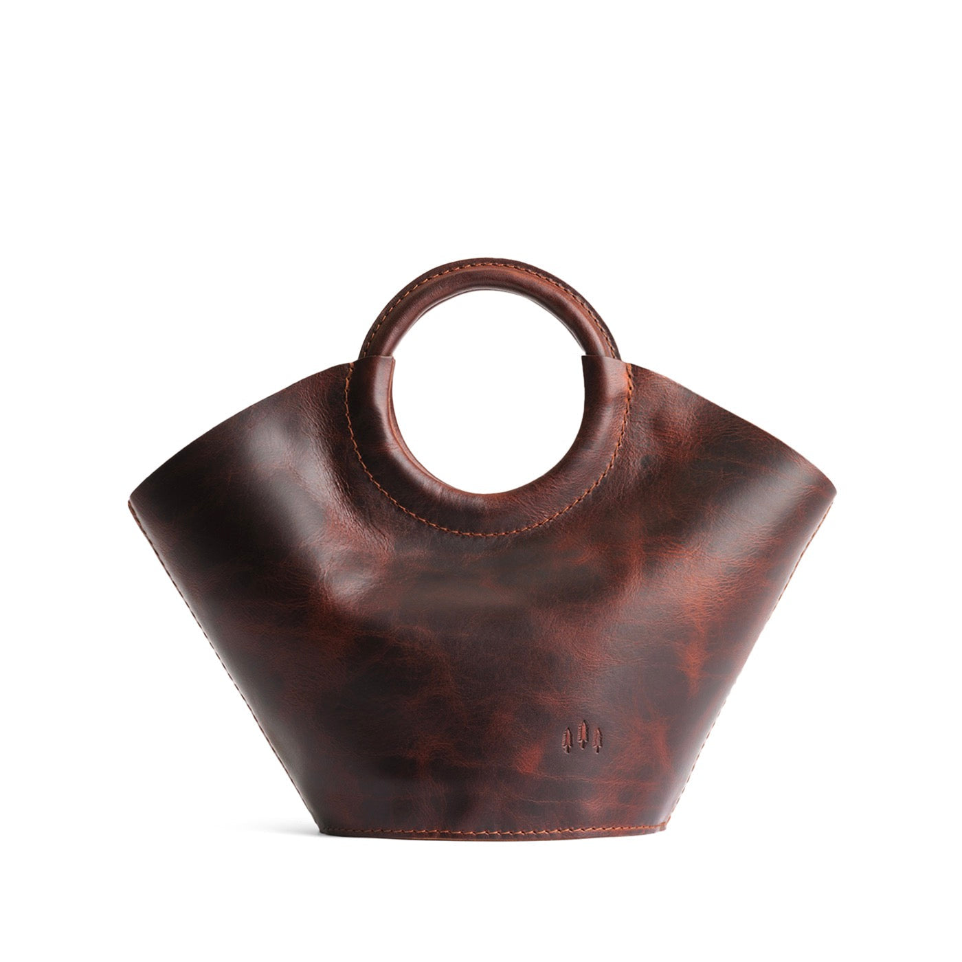 Lava*Small | Structured leather hand bag with circular handles