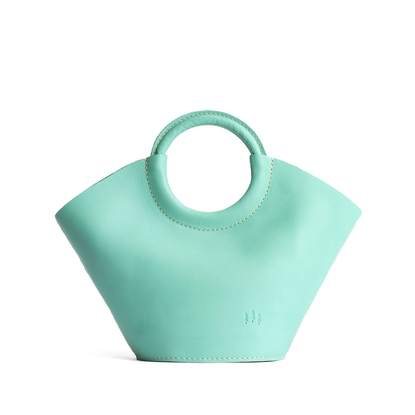 Mint*Small | Structured leather hand bag with circular handles