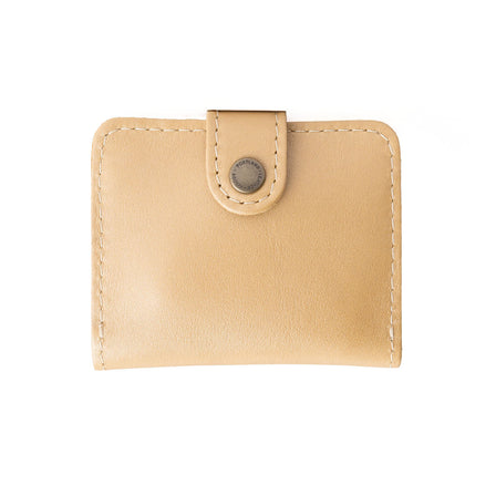 Champagne | Small leather wallet with snap closed