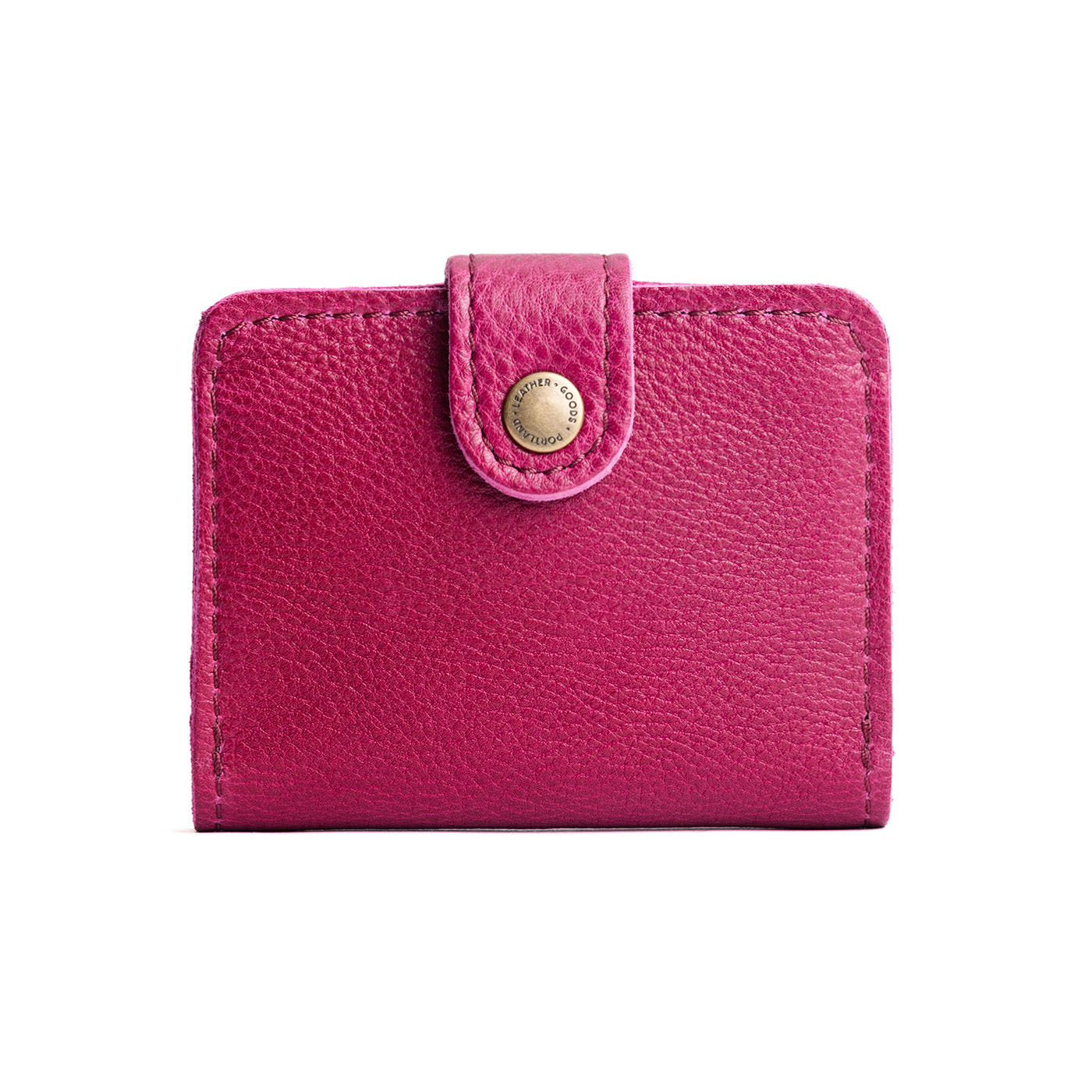 Cosmo | Small leather bifold wallet with snap closed