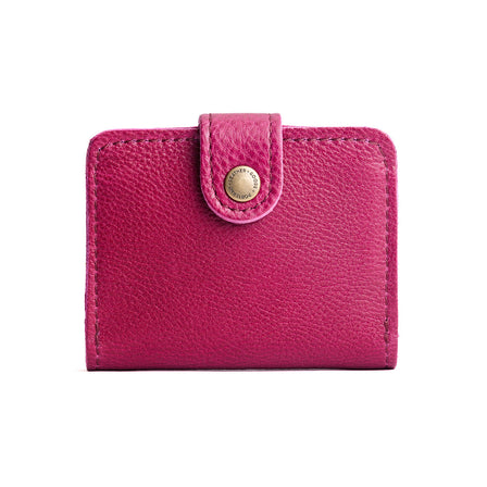 Cosmo | Small leather bifold wallet with snap closed