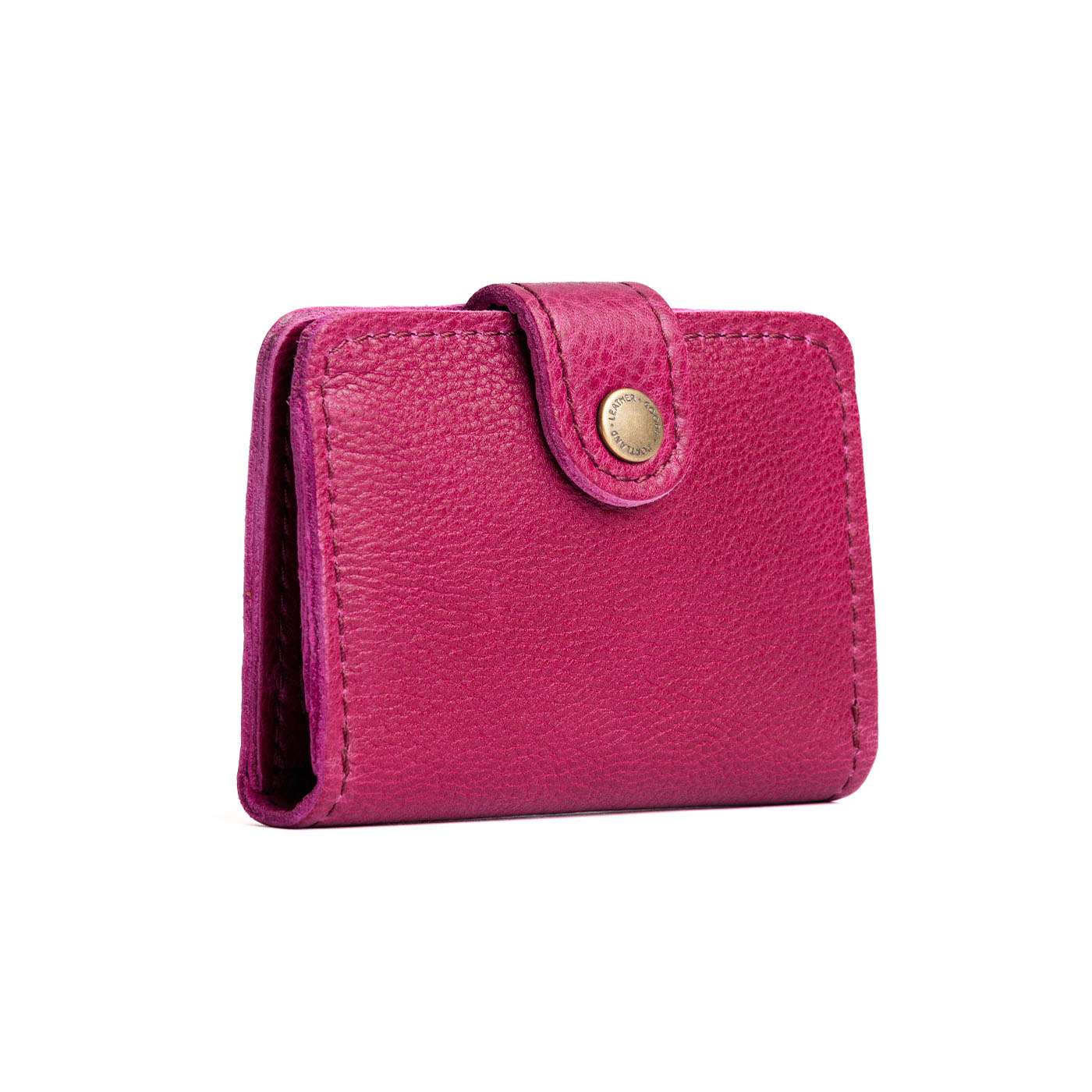 Cosmo | Small leather bifold wallet with snap closed